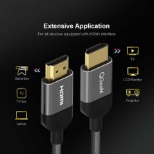 Qgeem QG-AV14 4K HDMI Kablo 3 Metre 18 Gbps HDMI 2.0 Görüntü Aktarım Kablosu