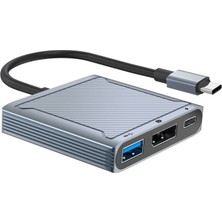 Pmr Type C To 8k 60Hz 4K-120 Hz Display Port- USB 3.0 - USB C Dişi 100W Çevirici