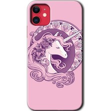 Bera Aksesuar iPhone 11 Kılıf Hd Desen Baskılı Arka Kapak - Unicorn-Pembe