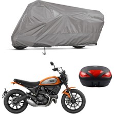 Teksin Ducati Scrambler Icon Arka Çanta Uyumlu Motosiklet Brandası Motor Brandası