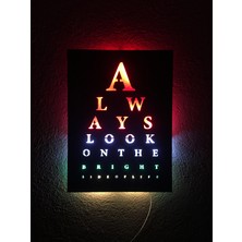 Çakra Always Look LED Işıklı Ahşap Tablo 50X35CM
