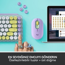 Logitech Emoji Tuşlu Pop Keys Dayream Kablosuz Klavye ve Pop Mouse Daydream Sessiz Kablosuz Mouse Seti