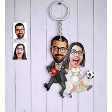 BK Kişiye Özel Sevgililer Karikatür Anahtarlık - 15