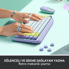 Logitech Emoji Tuşlu Pop Keys Dayream Kablosuz Klavye ve Pop Mouse Daydream Sessiz Kablosuz Mouse Seti