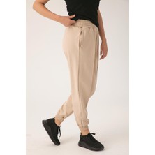 Crozwise Kadın Eşofman Alt Bayan Spor Pantolon Kadın Pantolon Bej Spor Pantolon Alt