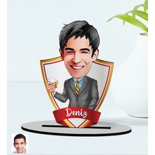 BK Kişiye Özel Isimli Erkek Karikatürlü Ahşap Biblo Model-52