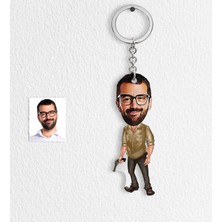 BK Kişiye Özel Bay Mafya Karikatür Anahtarlık