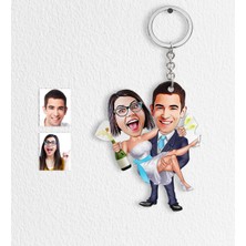 BK Kişiye Özel Evleniyoruz Karikatür Anahtarlık - 4