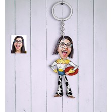 BK Kişiye Özel Bayan Toy Story Karikatür Anahtarlık