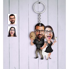 BK Kişiye Özel Sevgililer Karikatür Anahtarlık - 18