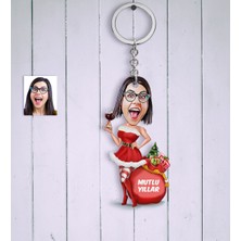 BK Kişiye Özel Bayan Yeni Yıl Karikatür Anahtarlık - 2