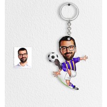 BK Kişiye Özel Futbolcu Sarı Lacivert Karikatür Anahtarlık - 1