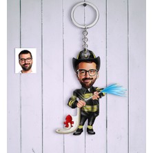 BK Kişiye Özel Bay Itfaiyeci Karikatür Anahtarlık