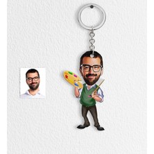 BK Kişiye Özel Bay Ressam Karikatür Anahtarlık - 1