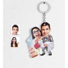 BK Kişiye Özel Evleniyoruz Karikatür Anahtarlık - 7