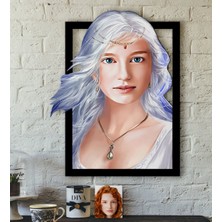 BK Kişiye Özel Kadın Soyut Karikatürlü 3D Ahşap Tablo-17