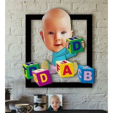 BK Kişiye Özel Bebek Karikatürlü 3D Ahşap Tablo-5