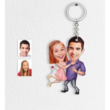 BK Kişiye Özel Sevgililer Karikatür Anahtarlık - 3