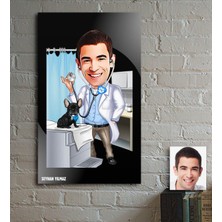 BK Kişiye Özel Bay Veteriner Hekim Karikatür Ahşap Tablo - 1