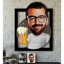 BK Kişiye Özel Bay Karikatürlü 3D Ahşap Tablo-5