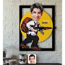 BK Kişiye Özel Erkek Pubg Karikatürlü 3D Ahşap Tablo-4