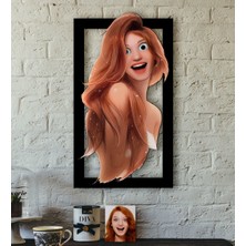 BK Kişiye Özel Barbie Bebek Karikatürlü 3D Ahşap Tablo-9