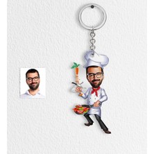 BK Kişiye Özel Bay Chef Karikatür Anahtarlık - 1