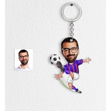 BK Kişiye Özel Futbolcu Bordo Mavi Karikatür Anahtarlık - 1