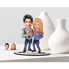 BK Kişiye Özel Sevgili Karikatürlü Ahşap Biblo Model-50