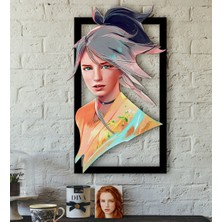 BK Kişiye Özel Kadın Soyut Karikatürlü 3D Ahşap Tablo-27