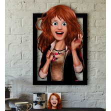 BK Kişiye Özel Barbie Bebek Karikatürlü 3D Ahşap Tablo-8