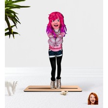 BK Kişiye Özel Kadın Animasyon Karikatürlü Ahşap Biblo-13