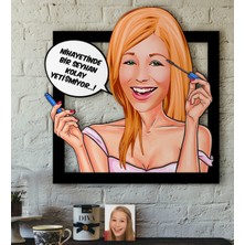 BK Kişiye Özel Bayan Kolay Yetişmiyor Karikatürlü 3D Ahşap Tablo-7