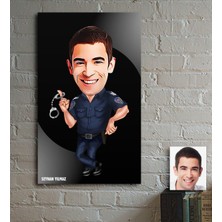 BK Kişiye Özel Bay Polis Karikatür Ahşap Tablo - 3