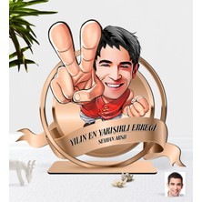 BK Kişiye Özel Erkek Karikatürlü 3D Ahşap Biblo Plaket-32