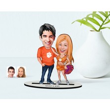 BK Kişiye Özel Sevgili Karikatürlü Ahşap Biblo Model-54