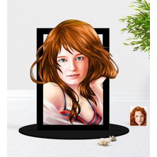 BK Kişiye Özel Kadın Soyut Karikatürlü 3D Ahşap Biblo-17