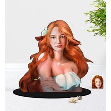 BK Kişiye Özel Kadın Soyut Karikatürlü 3D Ahşap Biblo-16