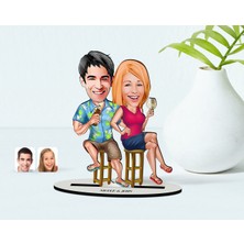 BK Kişiye Özel Sevgili Karikatürlü Ahşap Biblo Model-51