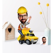 BK Kişiye Özel Bay Yol Mühendisi Karikatür Ahşap Biblo - 1