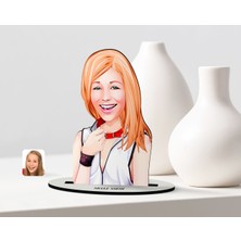 BK Kişiye Özel Kadın Karikatürlü Ahşap Biblo Model-35