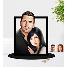 BK Kişiye Özel Sevgililer Karikatürlü 3D Ahşap Biblo-36