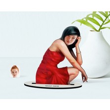 BK Kişiye Özel Kadın Soyut Suluboya Karikatürlü Ahşap Biblo Model-2