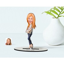 BK Kişiye Özel Kadın Karikatürlü Ahşap Biblo Model-11