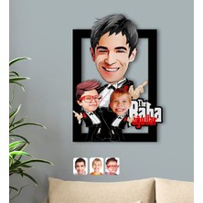 BK Kişiye Özel Godfather Baba ve Oğullar Karikatürlü 3D Ahşap Tablo-1