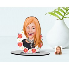 BK Kişiye Özel Kadınlar Günü Temalı Dünyanın En Tatlı Kadını Karikatürlü Ahşap Biblo Model-1