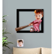 BK Kişiye Özel Bebek Karikatürlü 3D Ahşap Tablo-7