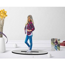 BK Kişiye Özel Tam Boy Hamile Kadın Karikatürlü Ahşap Biblo Model-1