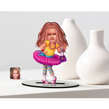 BK Kişiye Özel Kız Çocuk Karikatürlü Ahşap Biblo Model-11