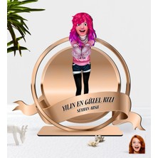 BK Kişiye Özel Kadın Animasyon Karikatürlü 3D Ahşap Biblo Plaket-13